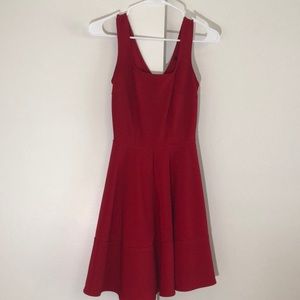 Red fit and flare dress